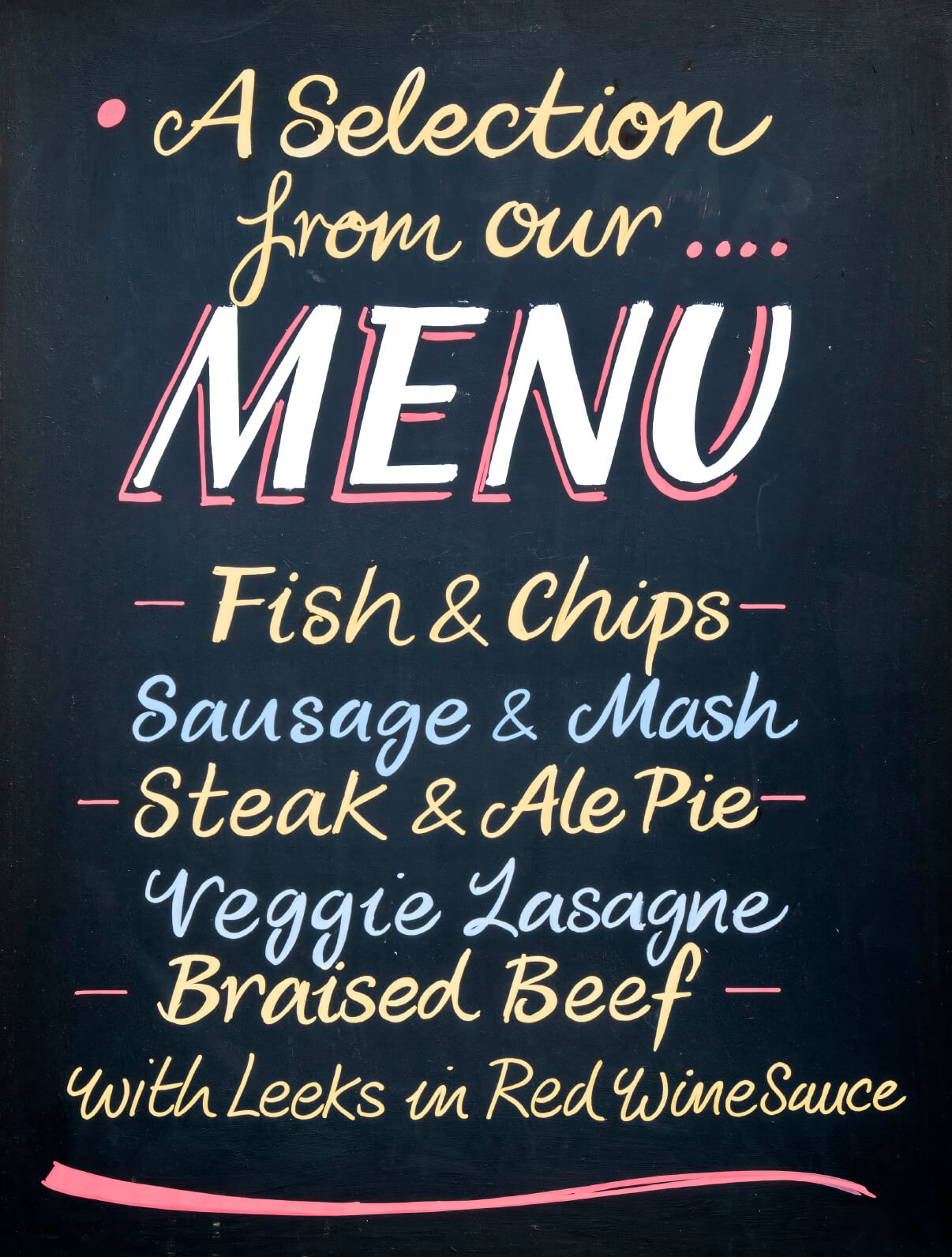 Small menus are easier to maintain and keep food costs and waste down.